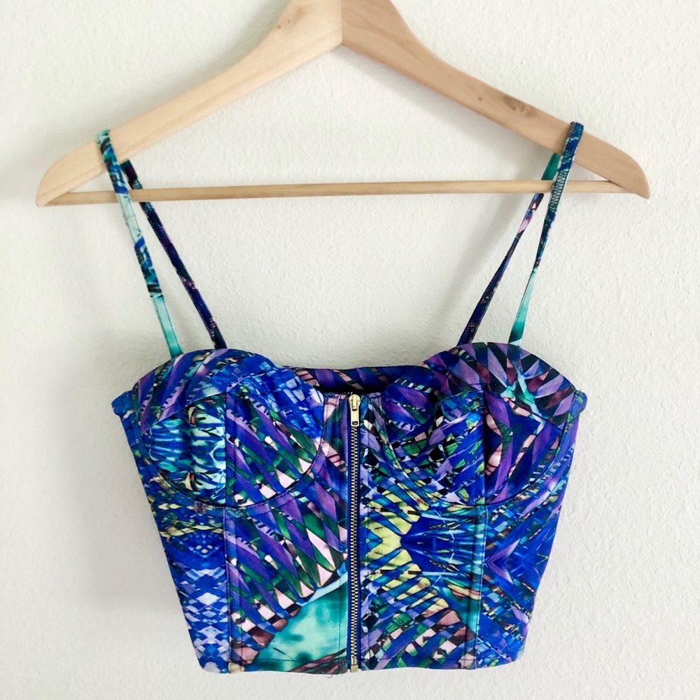Bustier Zippered Crop Top NWT / H&M